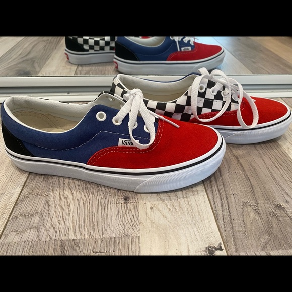 Vans Authentic Custom ComfyCush Red/Blue Suede NEW - Picture 3 of 8